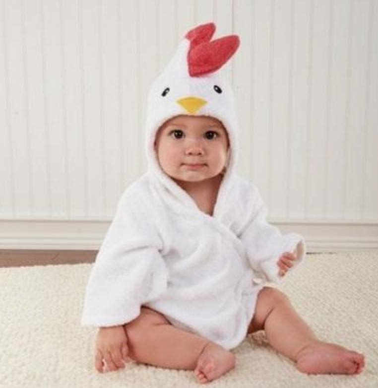 Cartoon hooded baby bathrobe