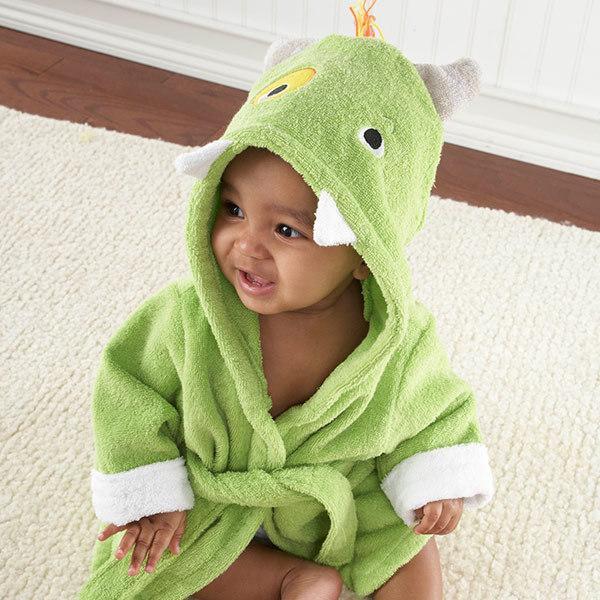 Cartoon hooded baby bathrobe