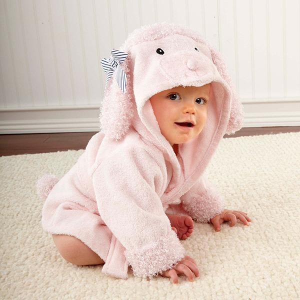 Cartoon hooded baby bathrobe