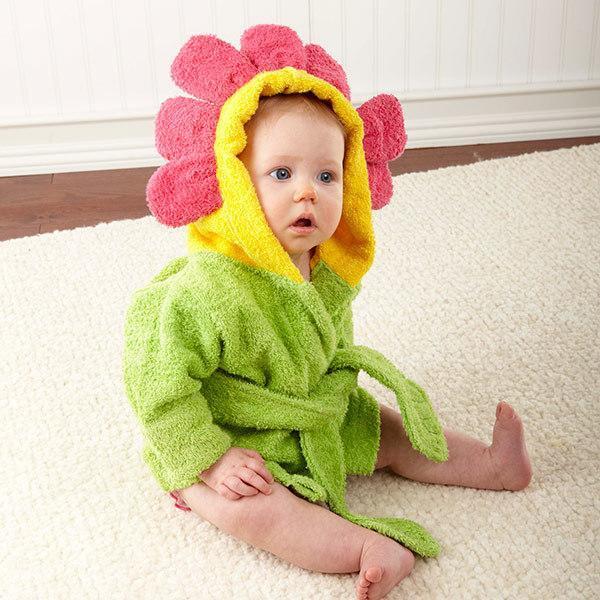Cartoon hooded baby bathrobe