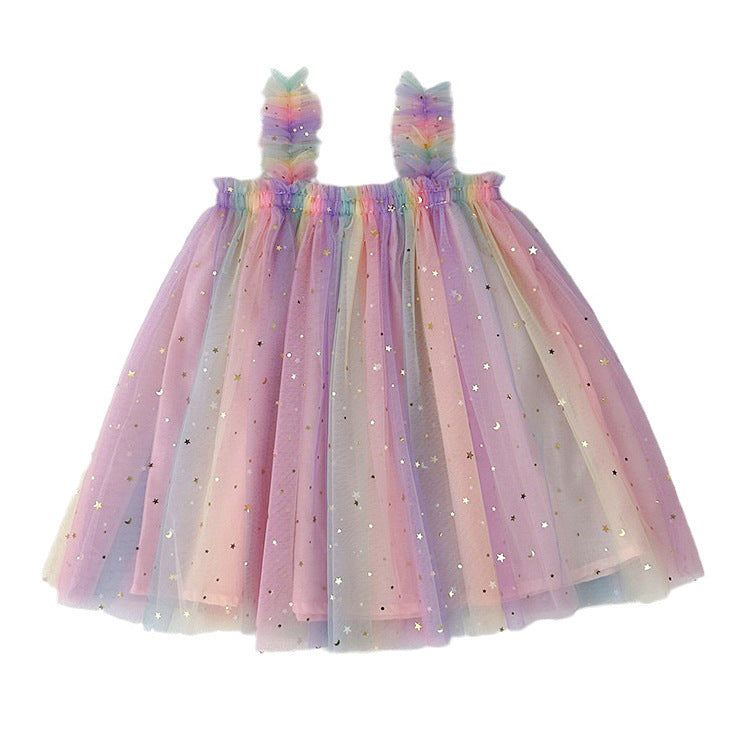 Girls' Straps Tulle Colorful Princess Dress