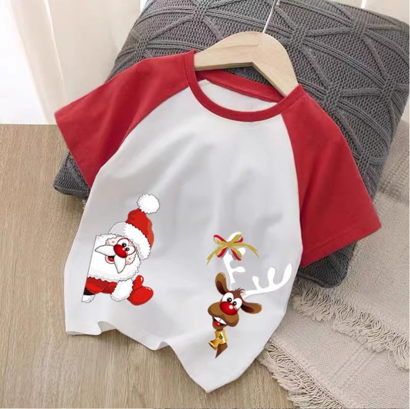 Christmas Elk Cotton T-shirt Boy