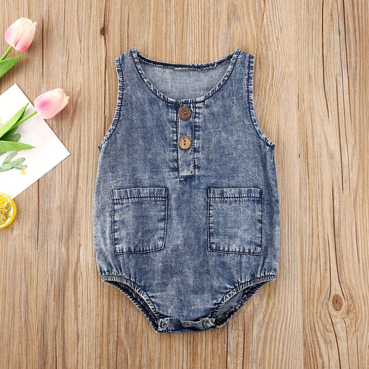 Baby Boy Summer Sleeveless Triangle Romper Romper