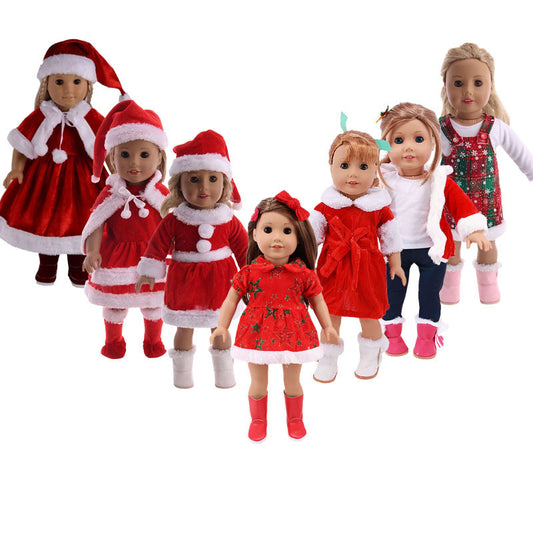 New 18-inch American Girl Doll Accessories Christmas Clothes 43cm Xiafu Baby Skirt Suit