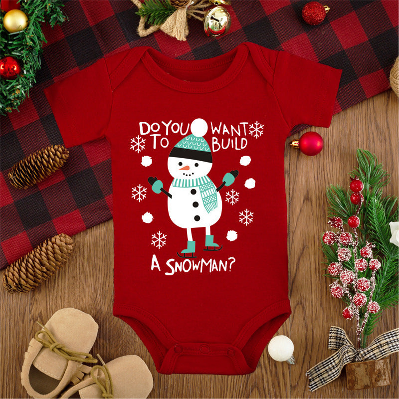 Merry Christmas Red Deer Baby Jumpsuit Romper