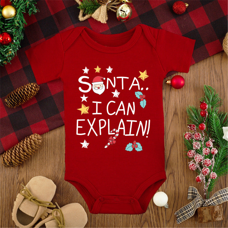 Merry Christmas Red Deer Baby Jumpsuit Romper