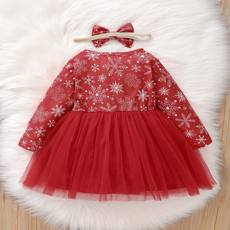 Christmas Baby Girls' Snowflake Print Dress