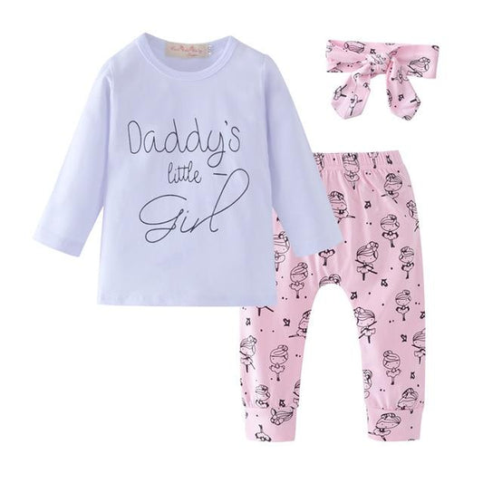 Long Sleeve Baby Girl 3 Pcs Sets