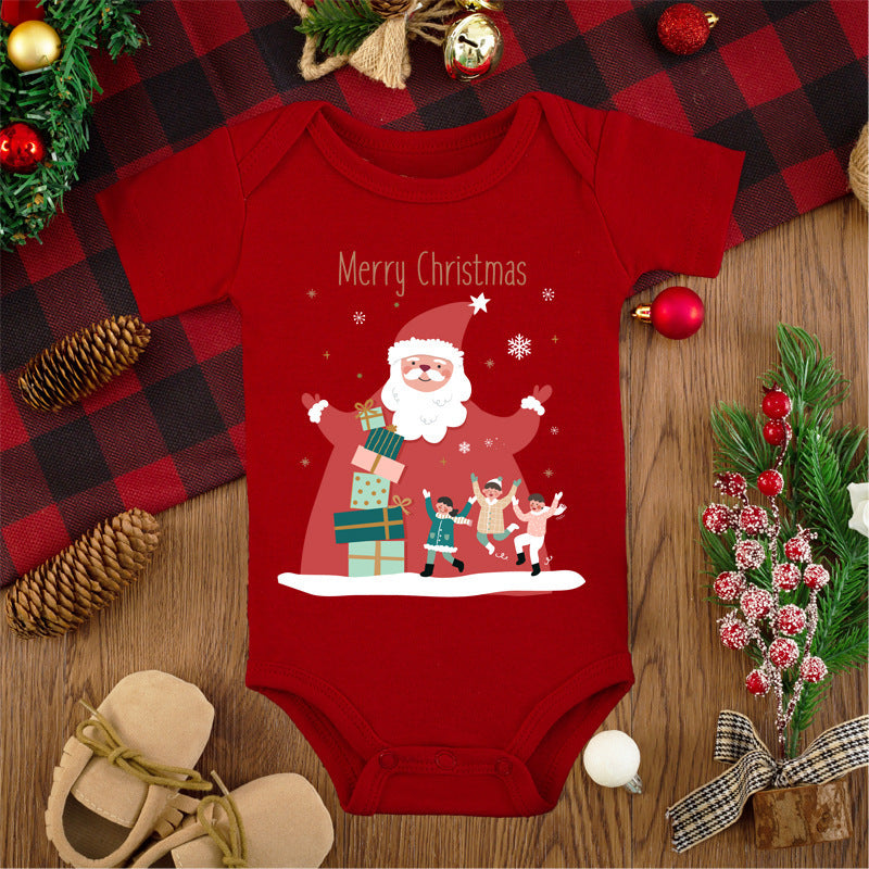 Merry Christmas Red Deer Baby Jumpsuit Romper