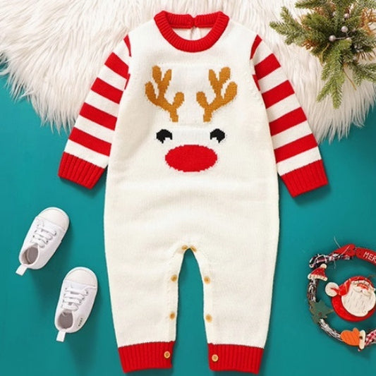 Christmas Knitted Cute Baby And Children's Jumpsuit