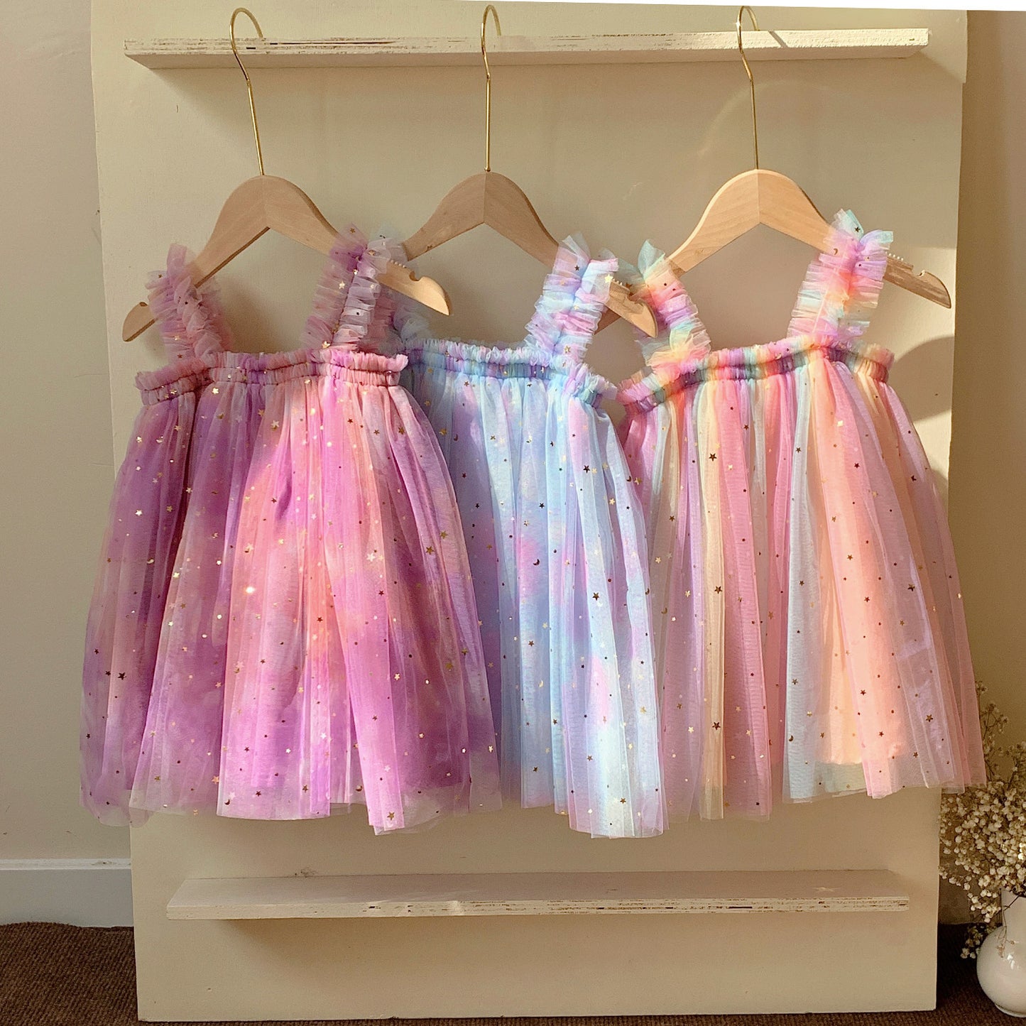 Girls' Straps Tulle Colorful Princess Dress