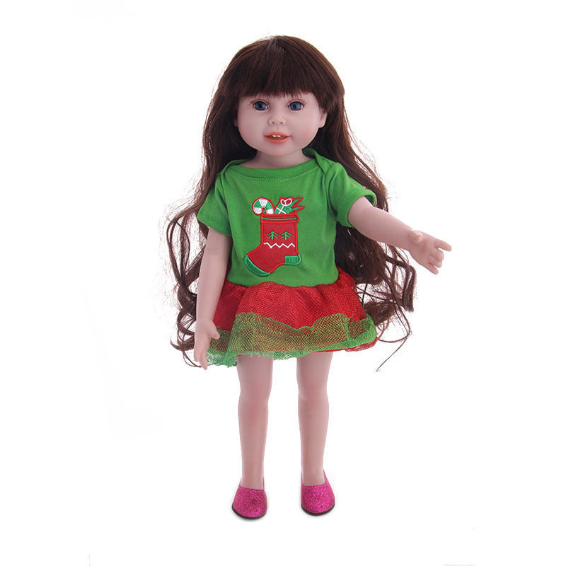 New 18-inch American Girl Doll Accessories Christmas Clothes 43cm Xiafu Baby Skirt Suit