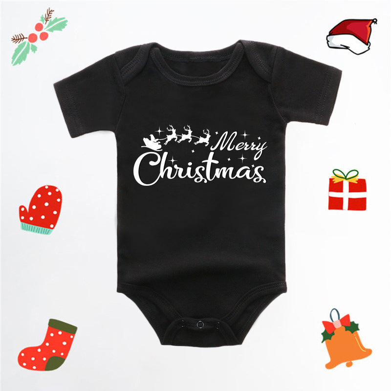 Merry Christmas Red Deer Baby Jumpsuit Romper