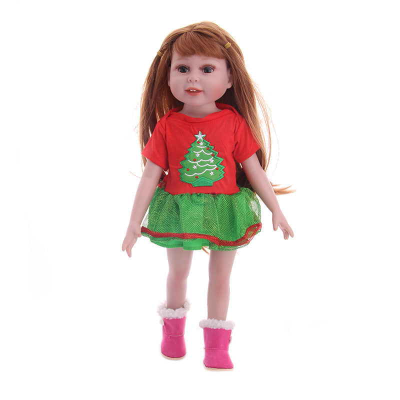 New 18-inch American Girl Doll Accessories Christmas Clothes 43cm Xiafu Baby Skirt Suit