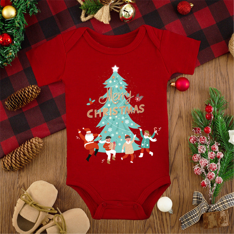 Merry Christmas Red Deer Baby Jumpsuit Romper