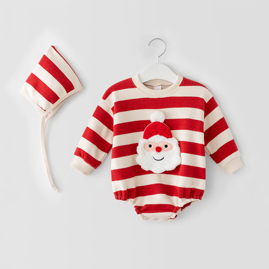 Baby Snowman Love Christmas Fleece-lined Jumpsuit