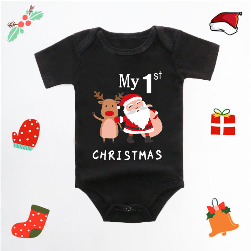 Merry Christmas Red Deer Baby Jumpsuit Romper