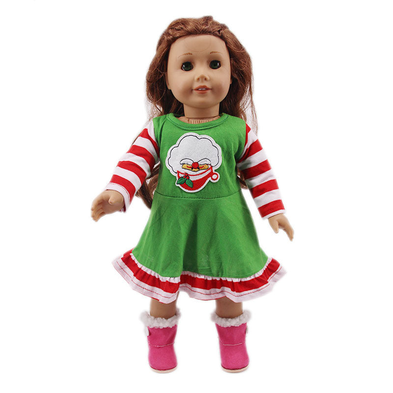 New 18-inch American Girl Doll Accessories Christmas Clothes 43cm Xiafu Baby Skirt Suit