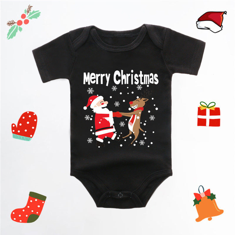 Merry Christmas Red Deer Baby Jumpsuit Romper