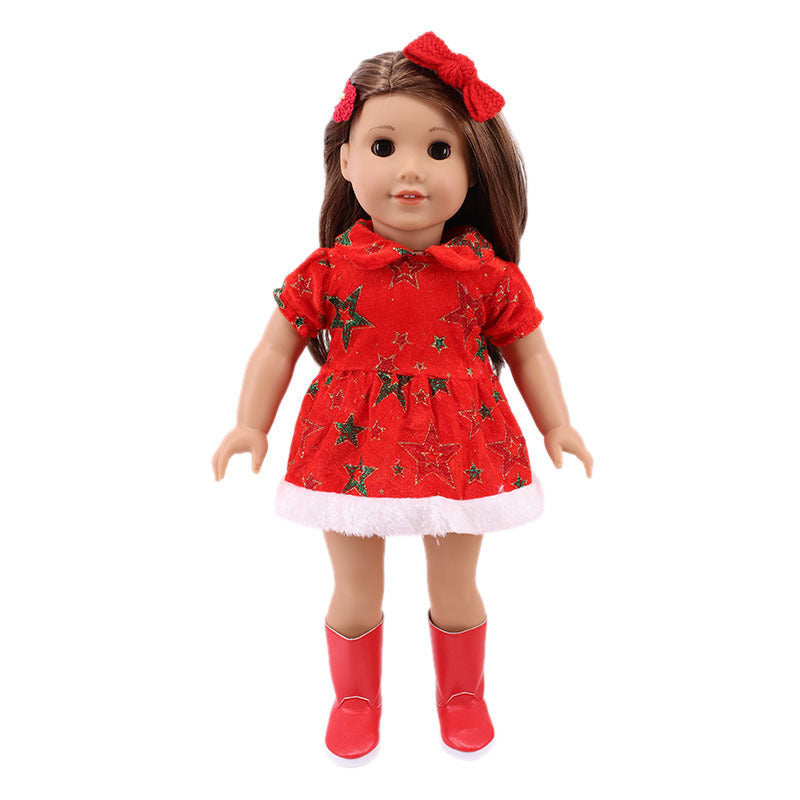 New 18-inch American Girl Doll Accessories Christmas Clothes 43cm Xiafu Baby Skirt Suit