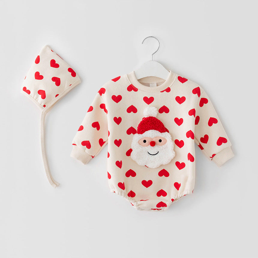 Baby Snowman Love Christmas Fleece-lined Jumpsuit